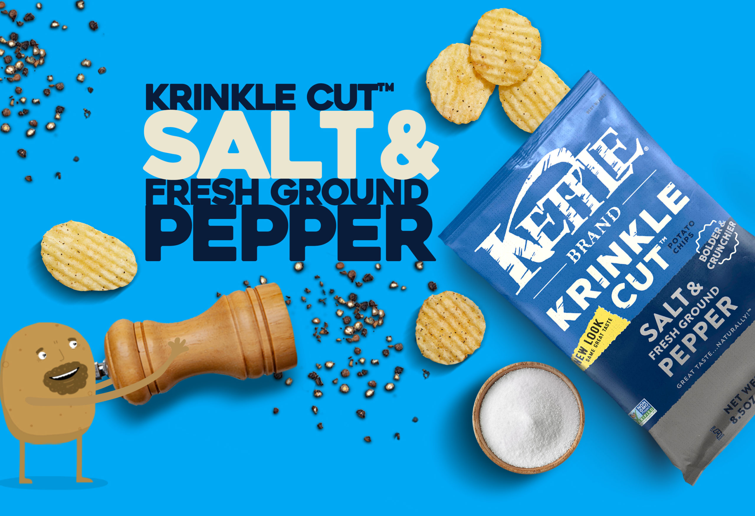 Krinkle Cut Sea Salt and Black Pepper Kettle Chips